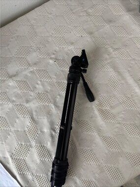 Lightweight Black Camera Tripod w Adjustable Head & Quick Release Plate